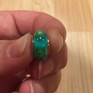 Teal and green pandora charm