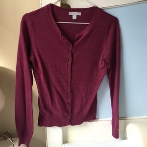 NY&co Merlot red cardigan xs