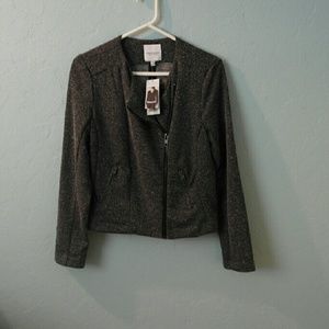 MAKE ME OFFERS! Zip up blazer Gray speckled Jacket