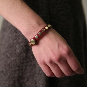 Coach skinny stud leather bracelet