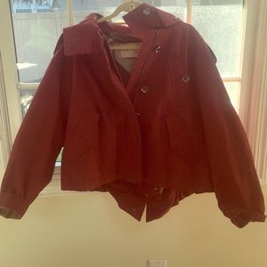 Burberry Brit Burgundy Jacket with Hood