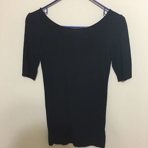 Black bodycon top with 3 quarter sleeves