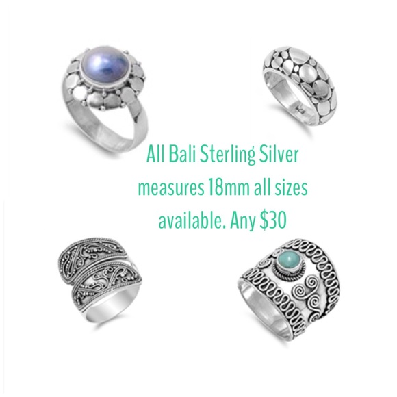 Bali Design Rings 18mm All Sterling Silver
