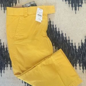 J.Crew Factory Favorite Fit Yellow Capris NWT