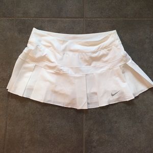 Large White Nike Tennis Skirt with Shorts