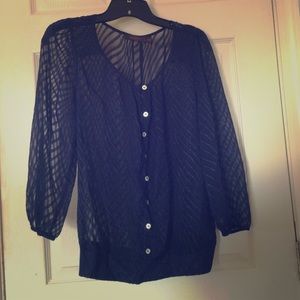 Navy Blue sheer Limited blouse
