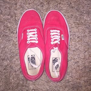 Worn red Vans
