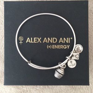 Alex and Ani cupcake charm bangle bracelet.