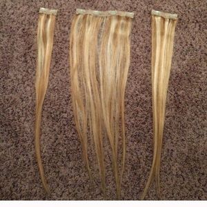 100% real blonde hair extensions w/ clips
