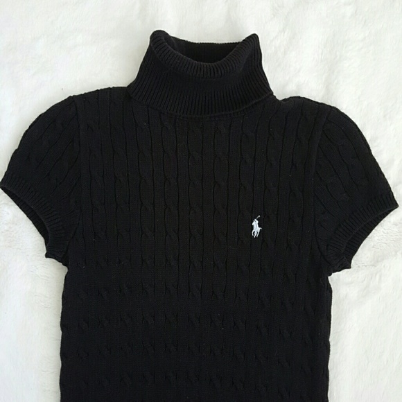 Ralph Lauren Black Knit Turtle Neck T-Shirt