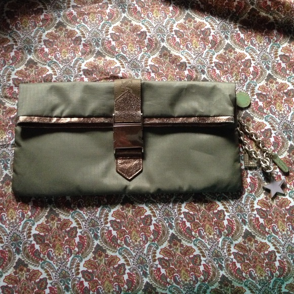 Lesportsac green clutch