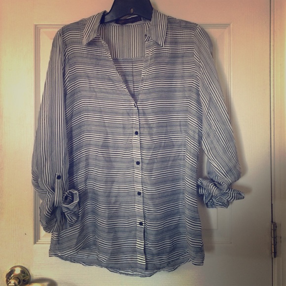 Button down sheer blouse