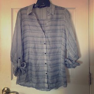 Button down sheer blouse