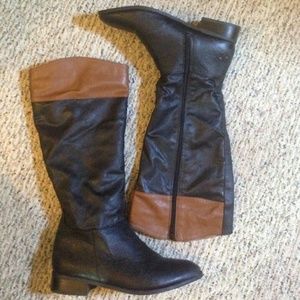 Black and Brown Rider Boots