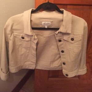 Cream denim crop jacket