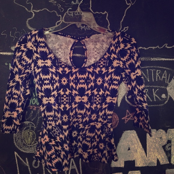 Charlotte Russe tribal print peplum