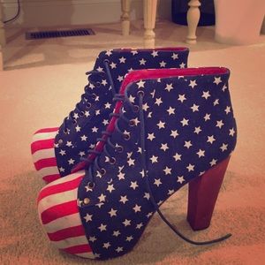 Jeffrey Campbell American flag platforms 10M