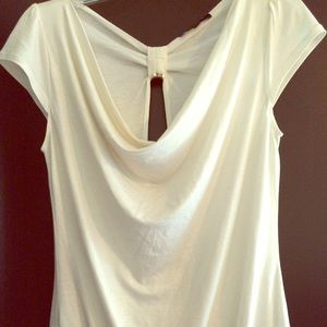 White and gold shimmer top