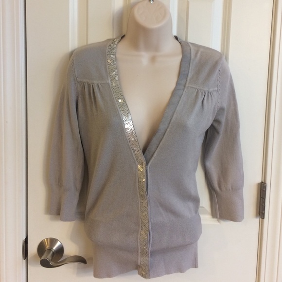 NWT Sequin trimmed cardigan sz med - Picture 2 of 3