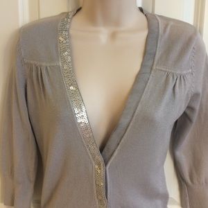 NWT Sequin trimmed cardigan sz med