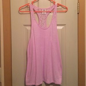 PINK lace back tank