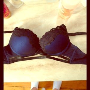 Blue and black rue 21 push up bra