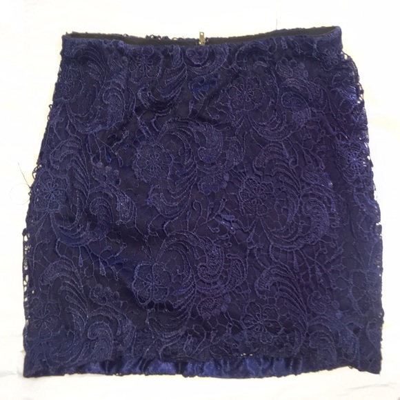 Forever 21 Navy Crochet Mini Skirt