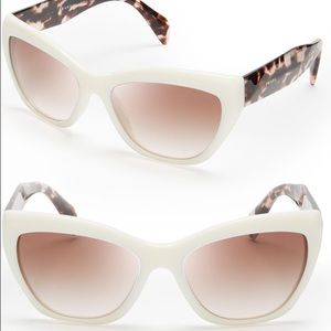 Prada Poeme white cat eye sunglasses