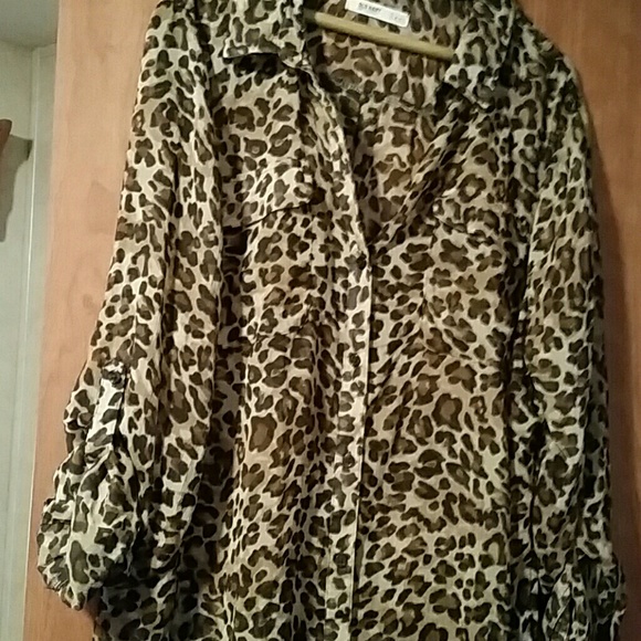 Leopard sheer blouse