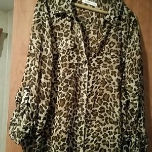 Leopard sheer blouse