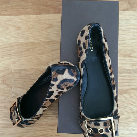 Gucci Pony skin loafers leopard print size 8 - Picture 2 of 4