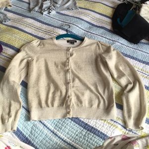 Champagne cropped cardigan fits size XS and small