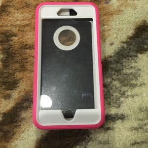 Pink and white iPhone 6plus case