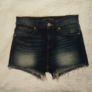 Express High Rise Denim Shorts