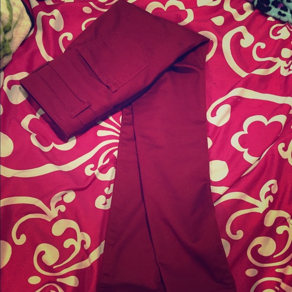 Burgundy red high waisted skinny jeans! Never worn