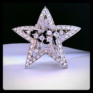 Rhinestone Star Pin/Necklace Silde