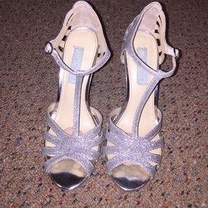 Betsy Johnson Silver Glitter Heels