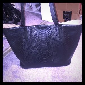 Gigi New York faux snake skin tote shoulder bag