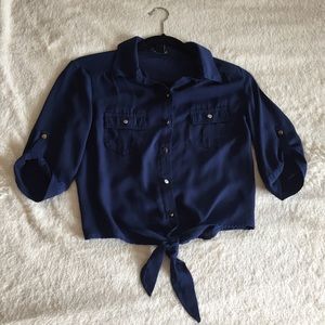 *Donated* Navy Tie-up Long Sleeve