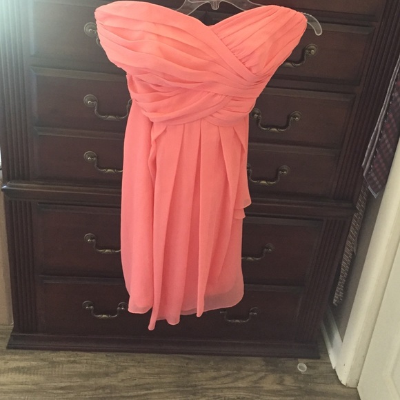David's Bridal coral dress