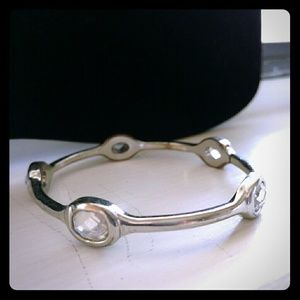 Silver Rhinestone Bangle Bracelet