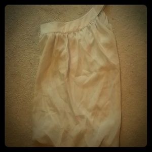 Light gray one shoulder top, womens