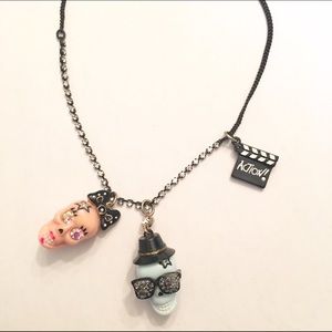 Betsey Johnson - Black Chain Skull Candy Necklace