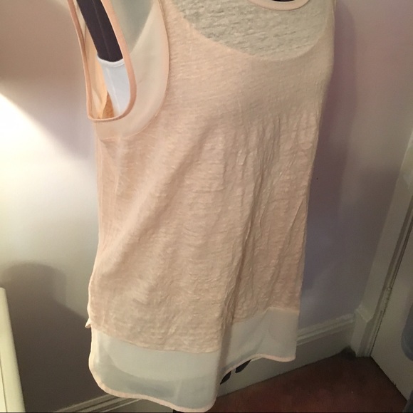 NWOT Ann Taylor Peach Sheer Tee - Picture 3 of 4