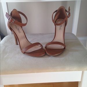 Camel strappy heels