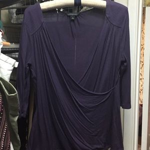 Deep purple wrap blouse