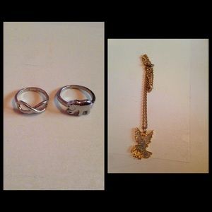 rings and a necklace