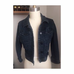BDG black denim cropped 3/4 sleeve jacket