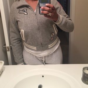 Gray Victoria's Secret PINK letterman jacket