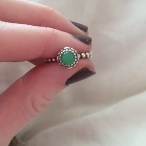 Brand new green Pandora ring
